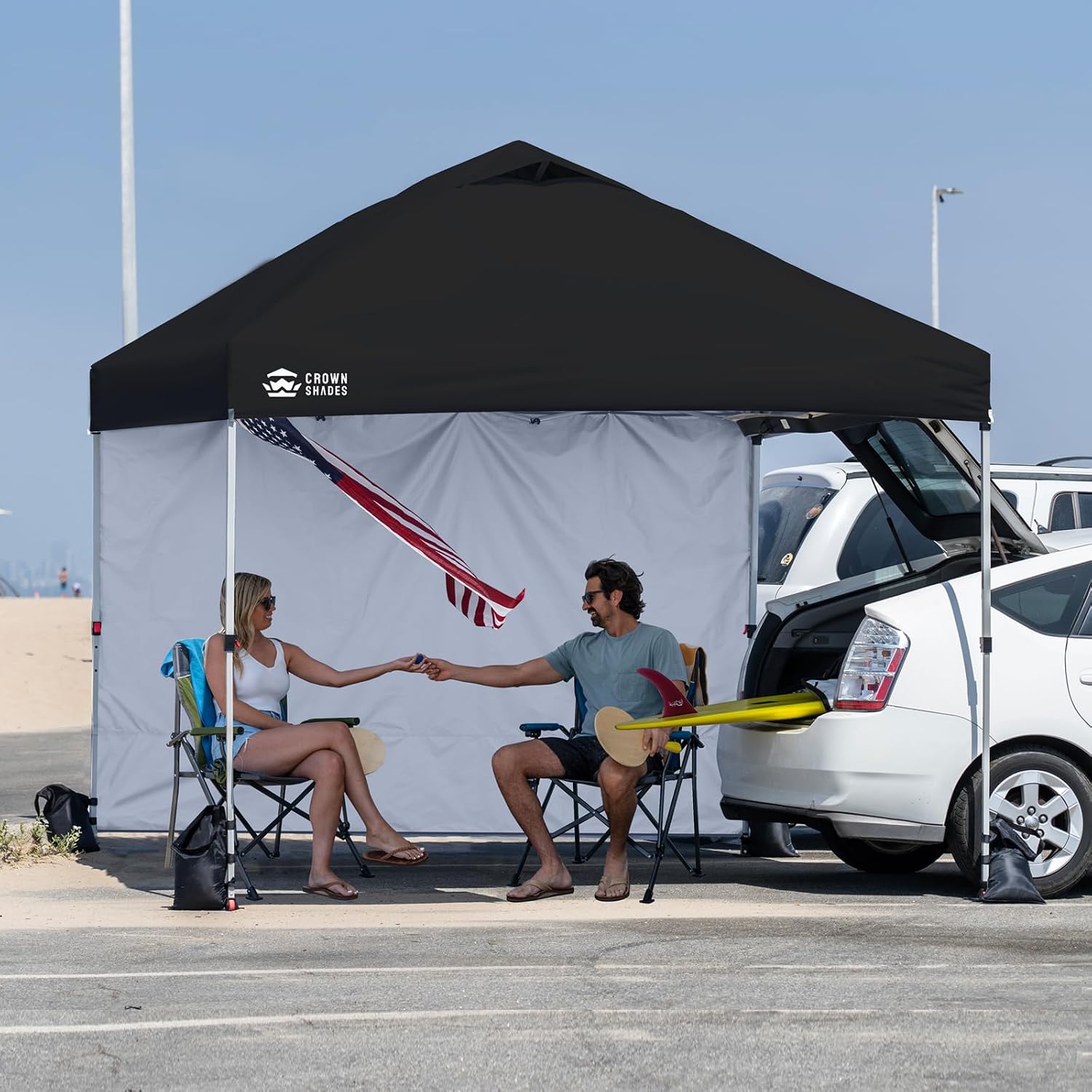 CROWN SHADES Sidewall Only for 10x10 Pop up Canopy Tent (1pc, Black) | Silver-Coated Sidewall Fabric, UPF 50+ Waterproof, Fits Straight Leg Pop-Up Canopies, Tent Not Included - Image 7