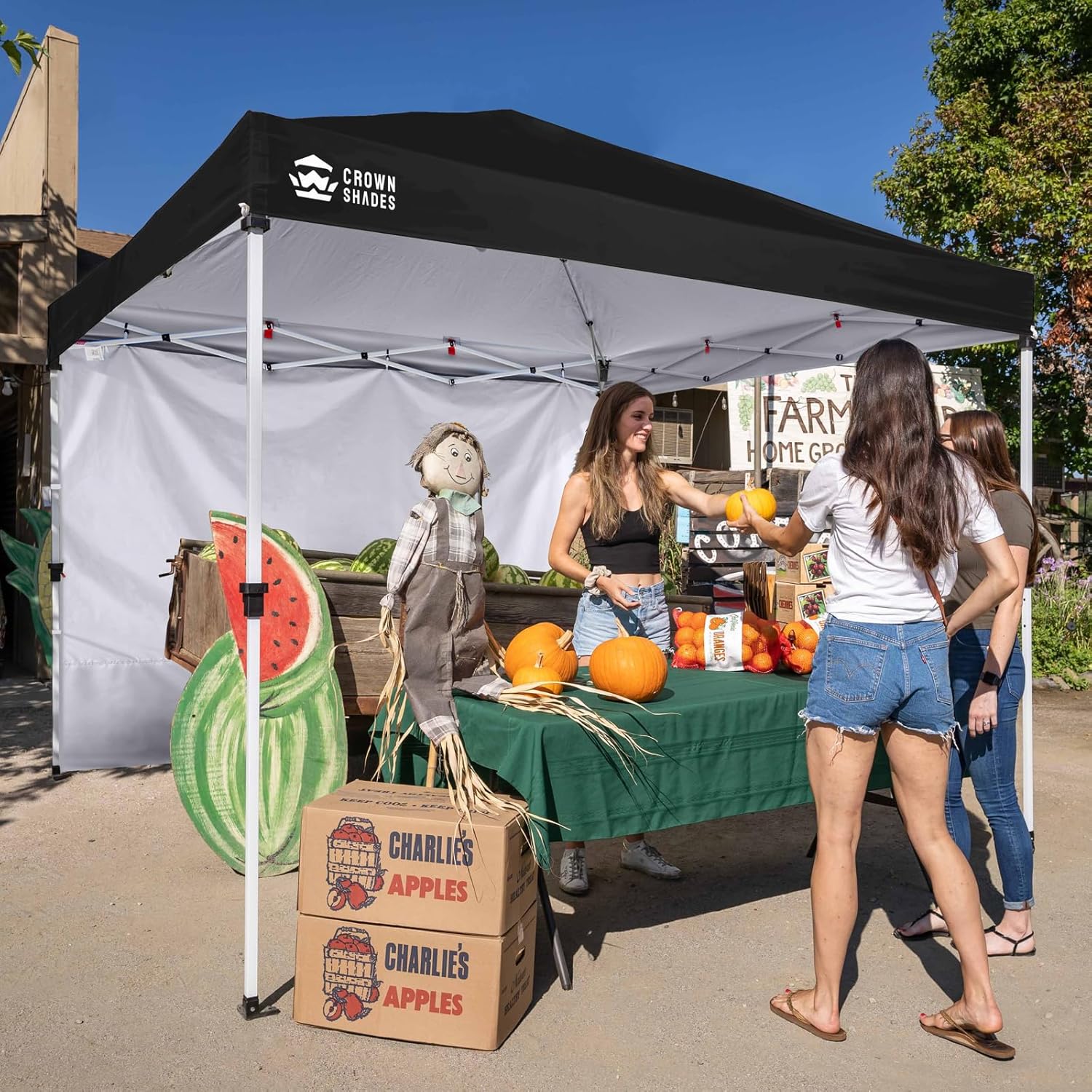 CROWN SHADES Sidewall Only for 10x10 Pop up Canopy Tent (1pc, Black) | Silver-Coated Sidewall Fabric, UPF 50+ Waterproof, Fits Straight Leg Pop-Up Canopies, Tent Not Included - Image 8