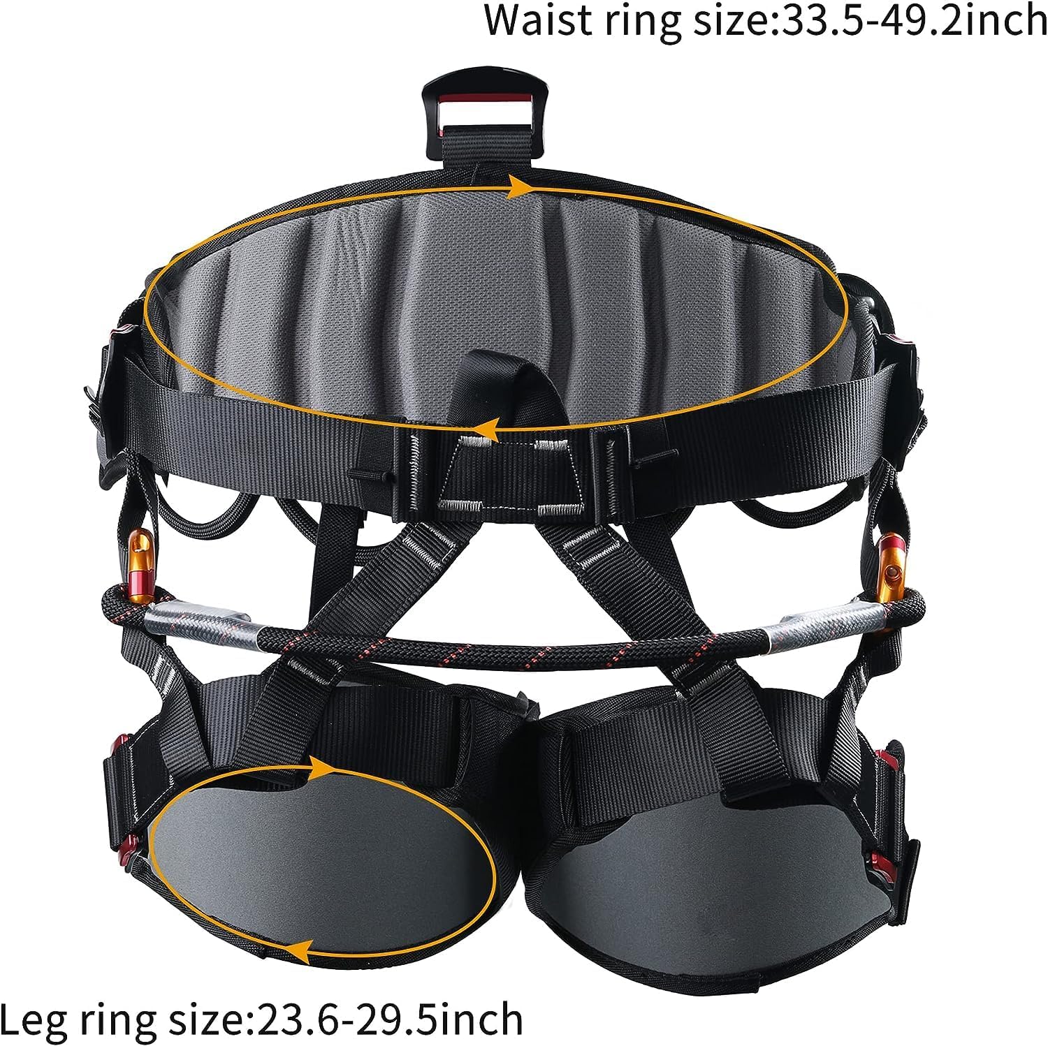SOB Climbing Harness, Half Body Tree Climbing Harness Men,Thicken Widen Protect Waist Safety Harness for Arborist Harness,Working Rescuing at Height Safety Belt Harness - Image 4