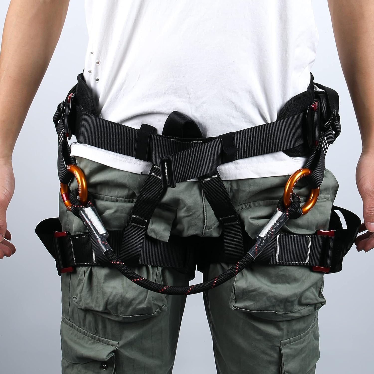 SOB Climbing Harness, Half Body Tree Climbing Harness Men,Thicken Widen Protect Waist Safety Harness for Arborist Harness,Working Rescuing at Height Safety Belt Harness - Image 5