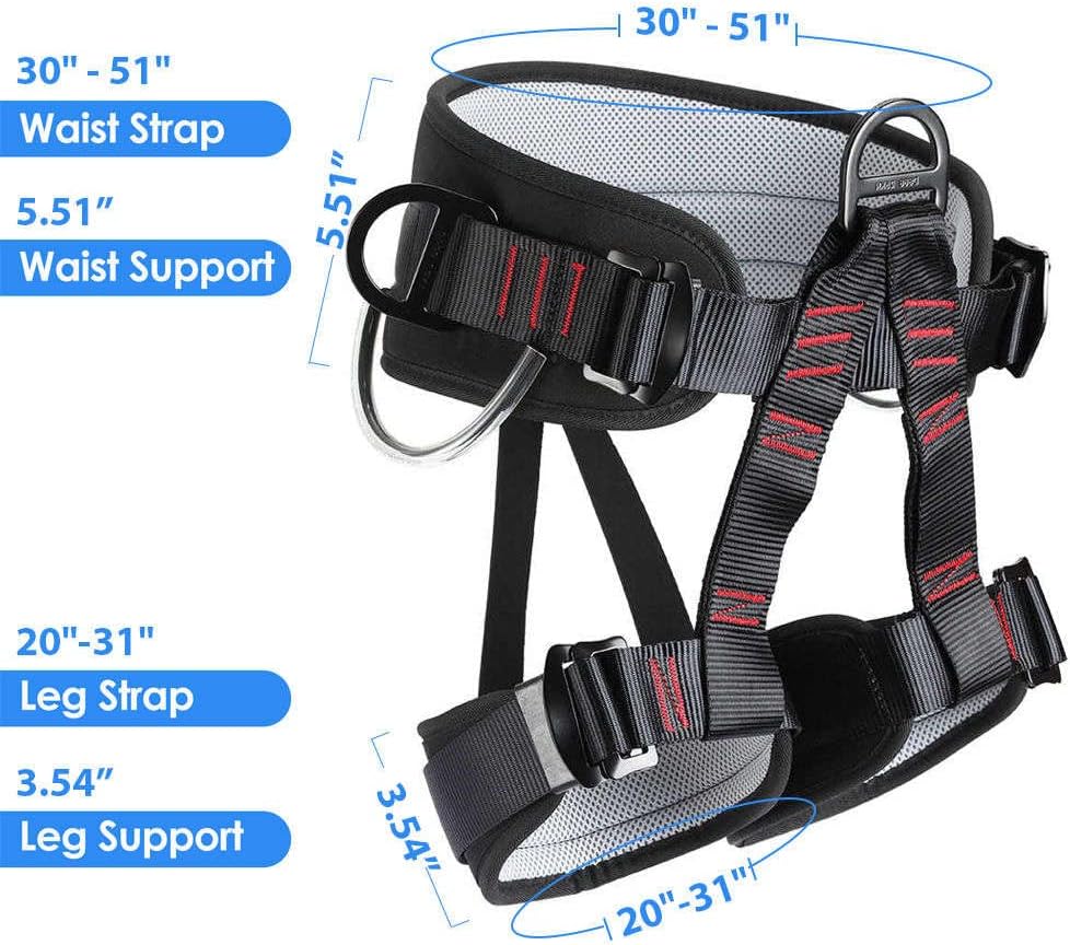Climbing belts, Thicken Professional Safety Belt for Caving Rock Climbing Fire Rescuing Rappelling Tree and Outdoor Adventure Activities - Image 4