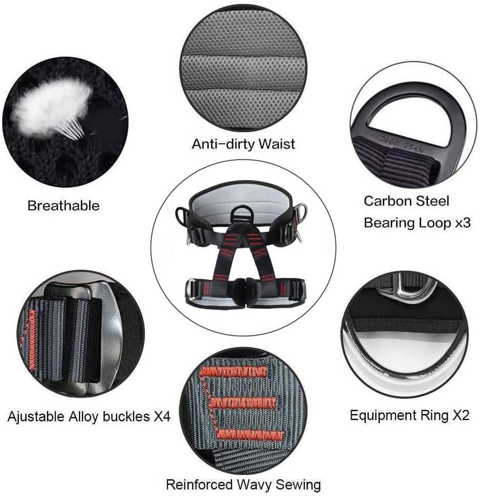 Climbing belts, Thicken Professional Safety Belt for Caving Rock Climbing Fire Rescuing Rappelling Tree and Outdoor Adventure Activities - Image 5
